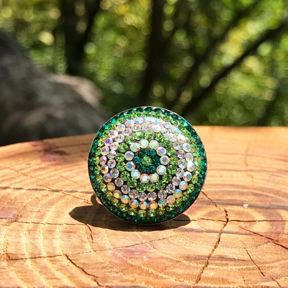 Sterling Silver 925 Multi-Color Cubic Zirconia Vintage Cocktail Ring, Size 6 - Picture 2 of 5